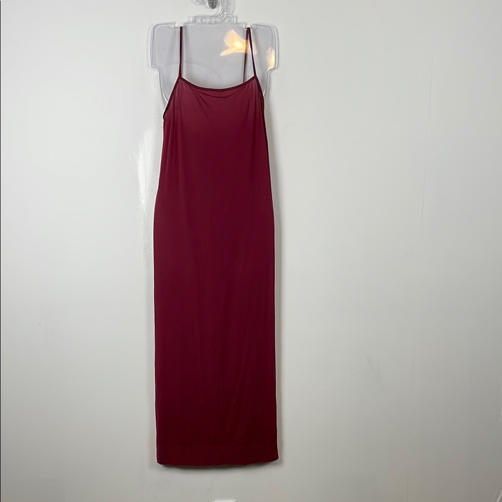 Jan & Carlos Spaghetti Strap Womens 10 US Elegant Burgundy Slip Maxi Dress